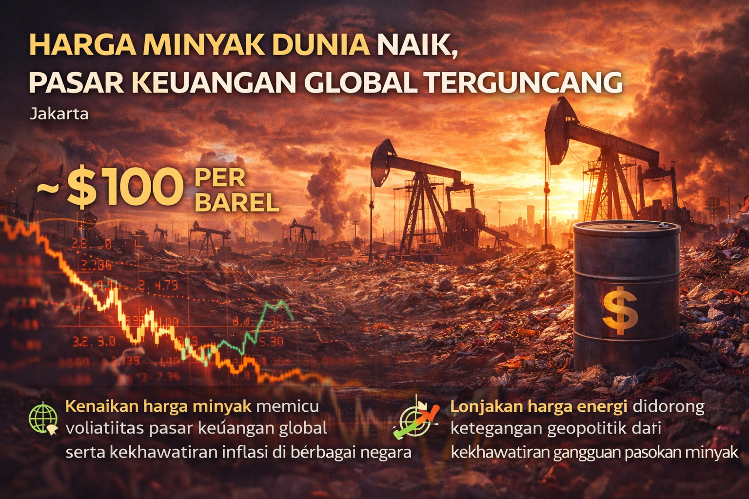 Harga Minyak Dunia Naik, Pasar Keuangan Global Terguncang