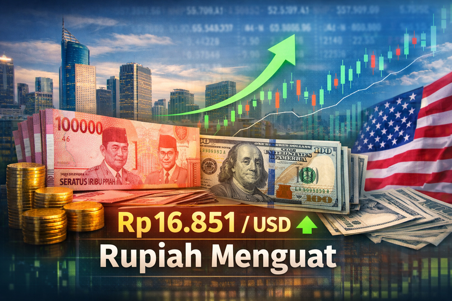 Rupiah Menguat terhadap Dolar AS di Tengah Stabilitas Pasar Global