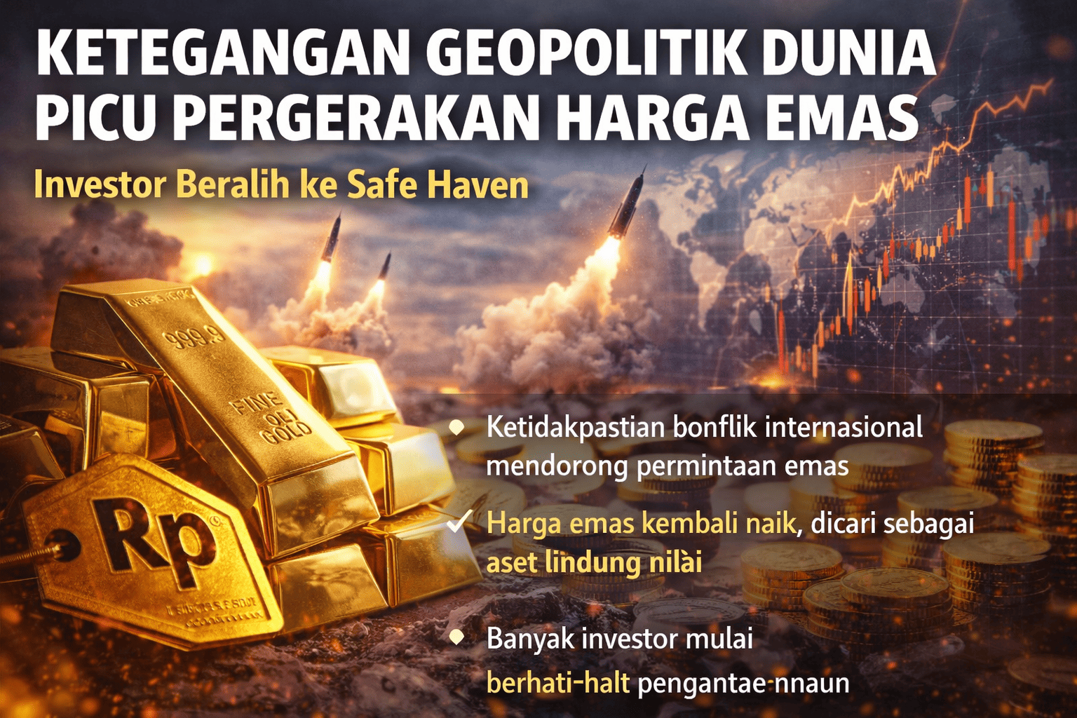 Ketegangan Geopolitik Dunia Picu Pergerakan Harga Emas, Investor Beralih ke Safe Haven