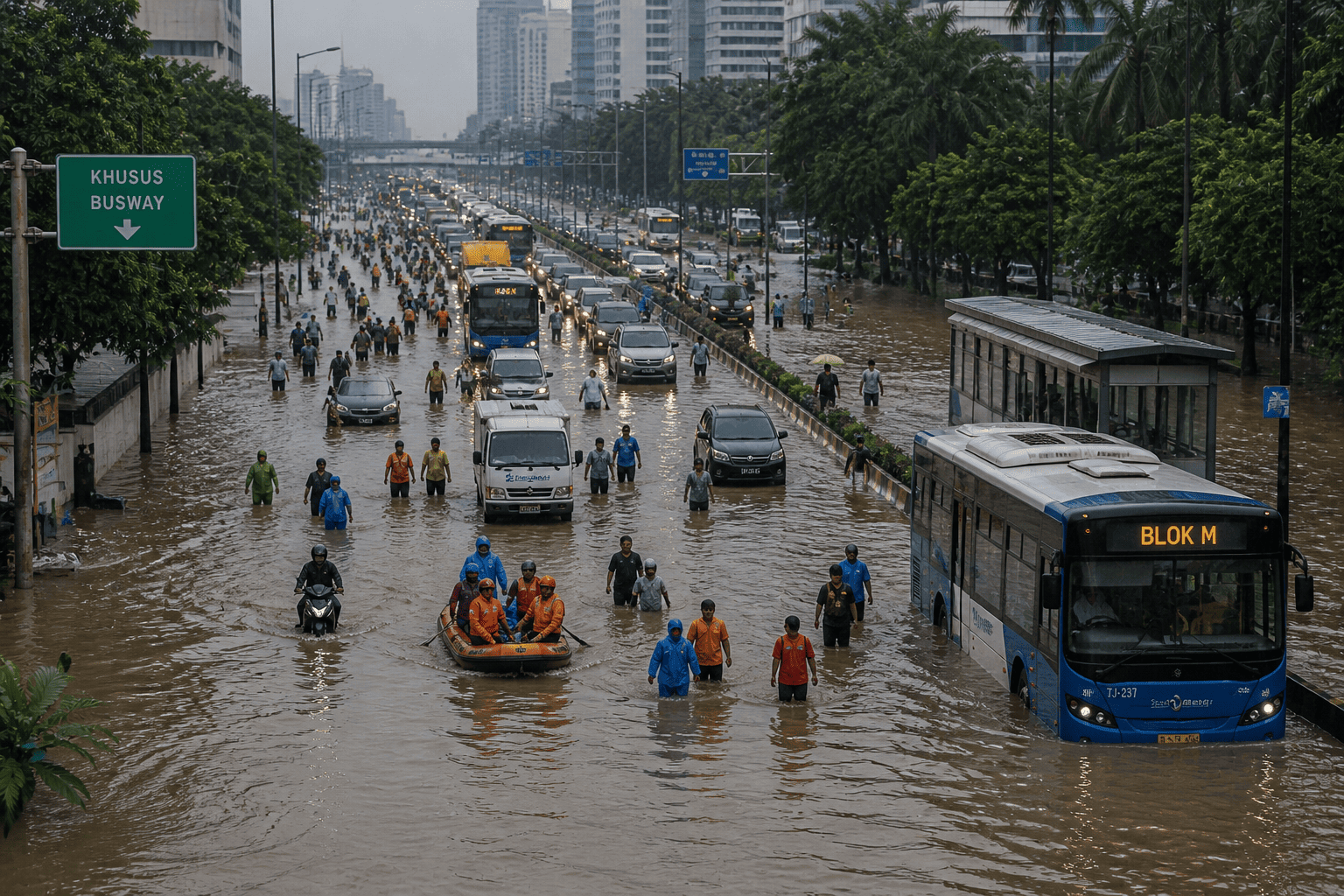 Banjir Melanda Jakarta, Aktivitas Warga Terganggu dan Sejumlah Wilayah Terendam