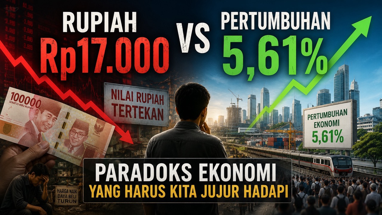 Rupiah Rp17.000 vs Pertumbuhan 5,61%, Paradoks Ekonomi yang Harus Kita Jujur Hadapi