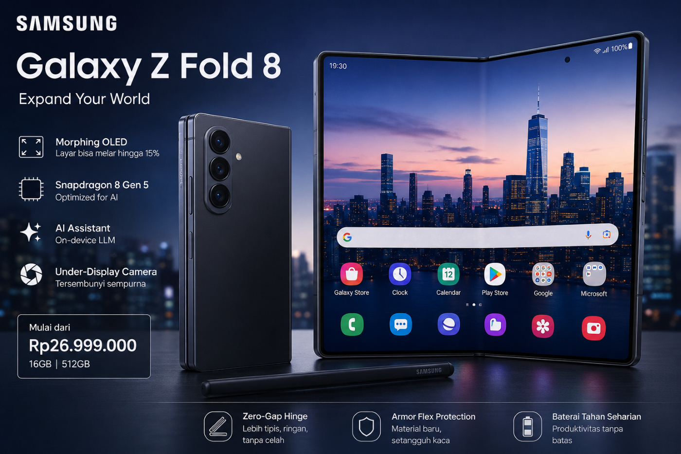 Resmi Meluncur, Segini Harga Samsung Galaxy Z Fold 8 dengan Layar 'Morphing' yang Bisa Melar