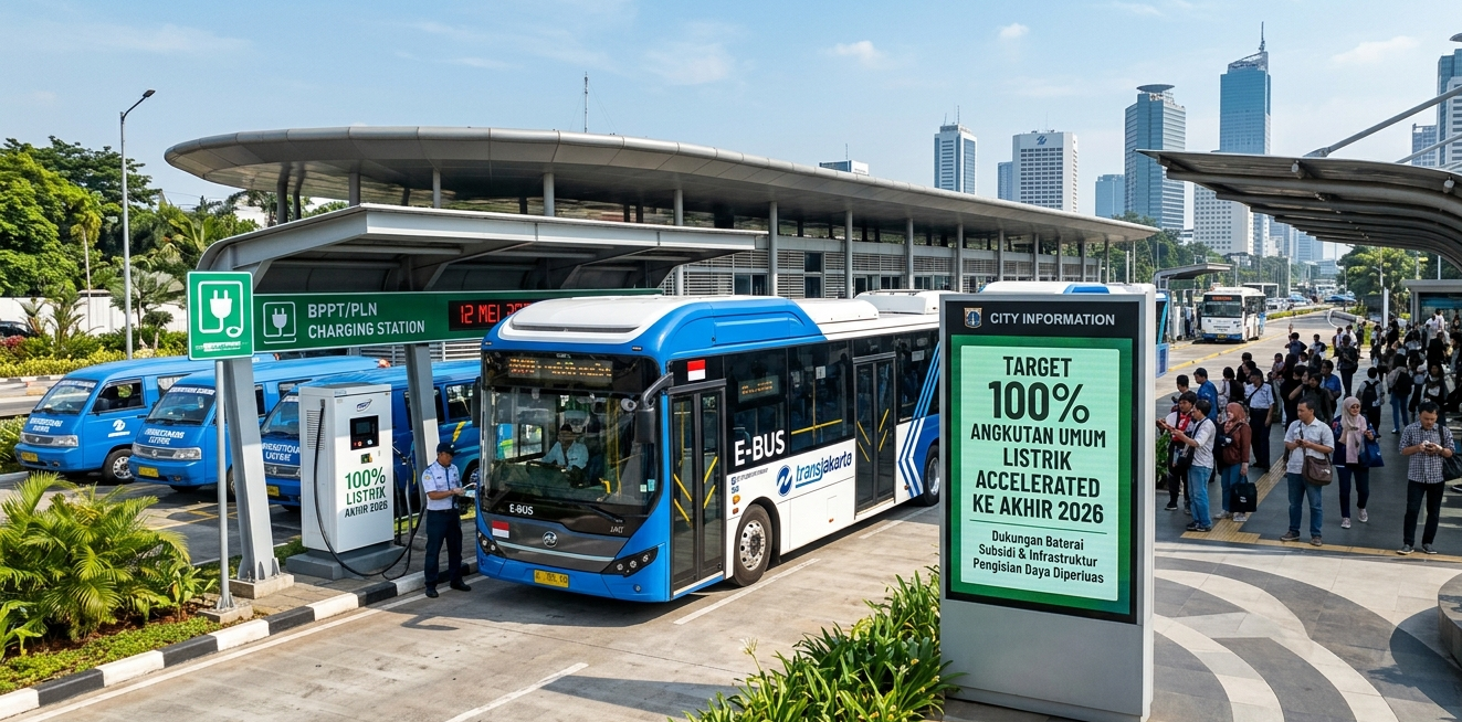 Jakarta Tanpa Asap, Target 100 Persen Angkutan Umum Listrik Dipercepat ke Akhir 2026