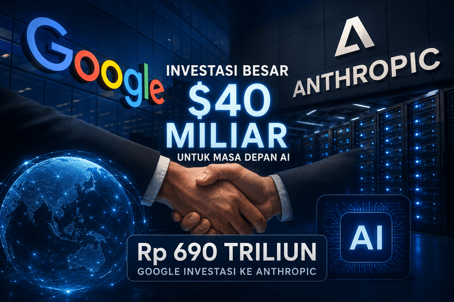 Google Kucurkan Dana Rp 690 Triliun ke Anthropic, Persaingan AI Global Makin Memanas