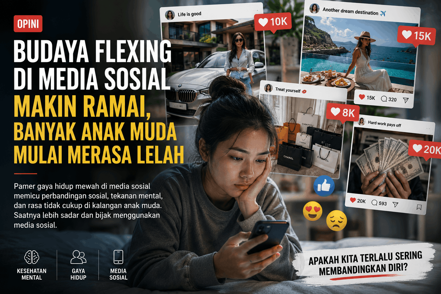 Budaya Flexing di Media Sosial Semakin Ramai, Banyak Anak Muda Mulai Merasa Lelah