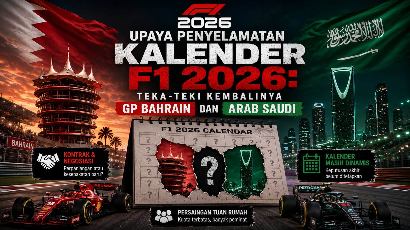 Upaya Penyelamatan Kalender F1 2026, Teka-Teki Kembalinya GP Bahrain dan Arab Saudi
