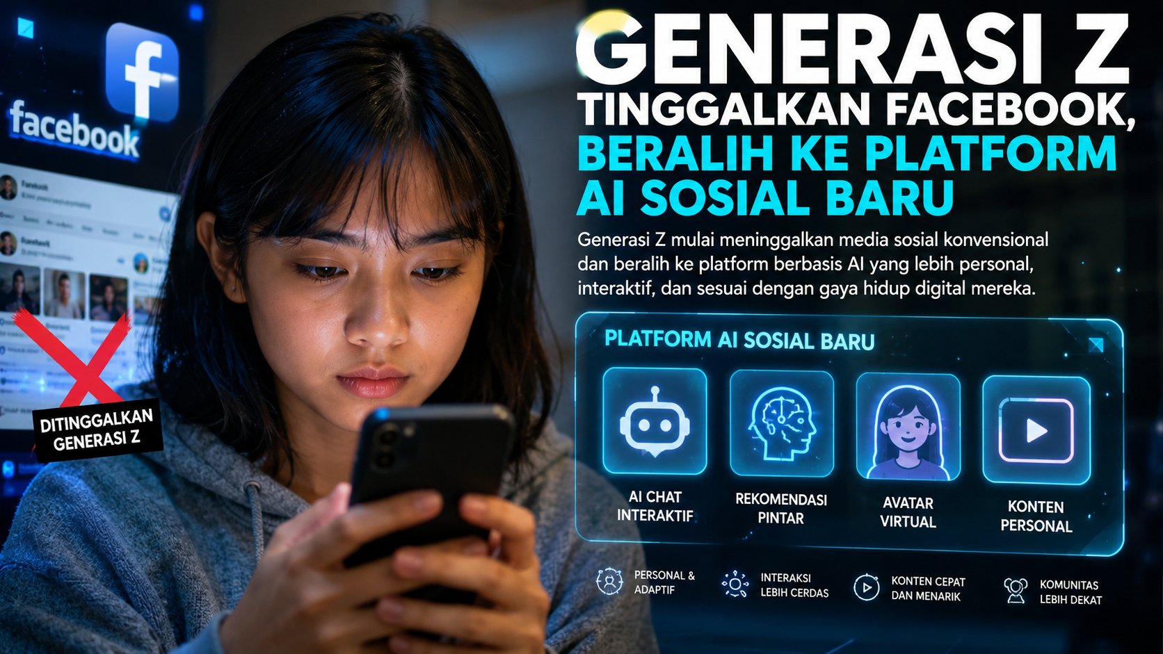 Generasi Z Dinilai Mulai Tinggalkan Facebook dan Beralih ke Platform AI Sosial Baru