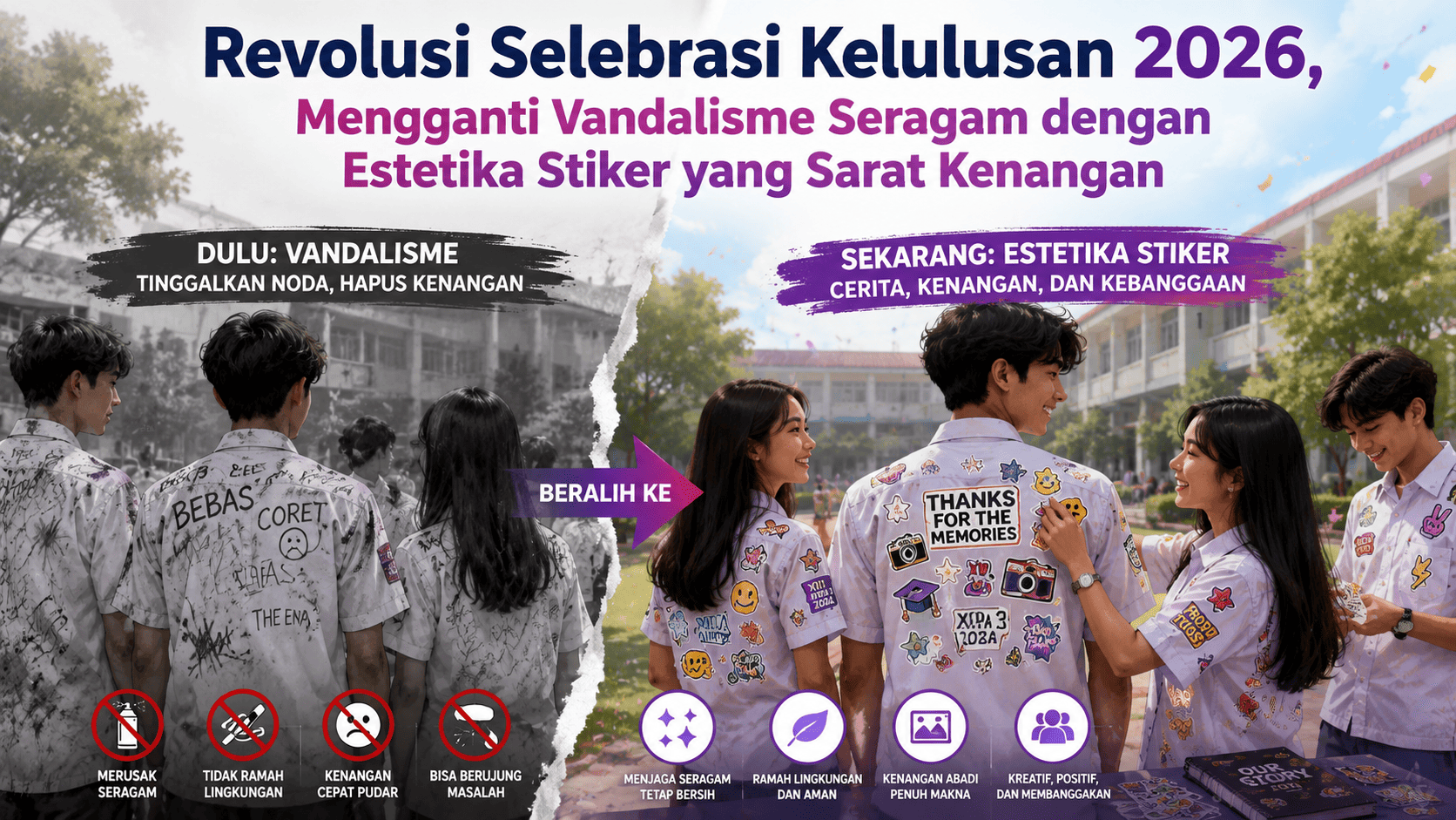 Revolusi Selebrasi Kelulusan 2026, Mengganti Vandalisme Seragam dengan Estetika Stiker yang Sarat Kenangan