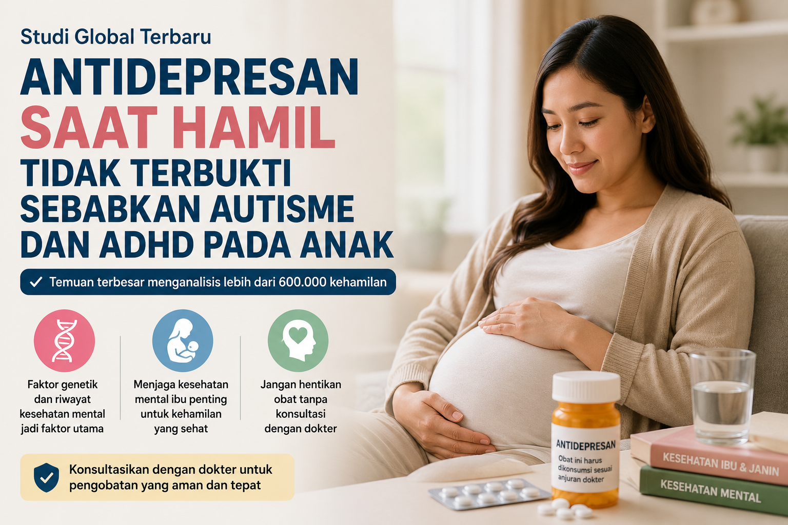 Studi: Antidepresan Saat Hamil Tidak Tingkatkan Risiko Autisme dan ADHD