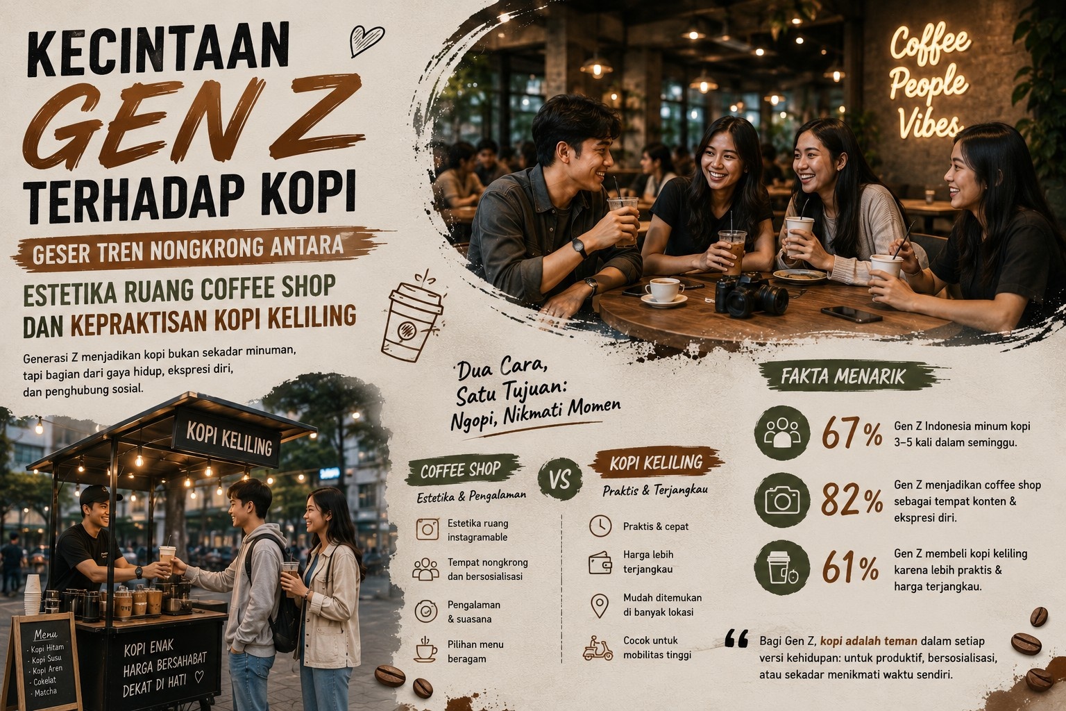 Kecintaan Gen Z Terhadap Kopi Geser Tren Nongkrong Antara Estetika Ruang Coffee Shop dan Kepraktisan Kopi Keliling