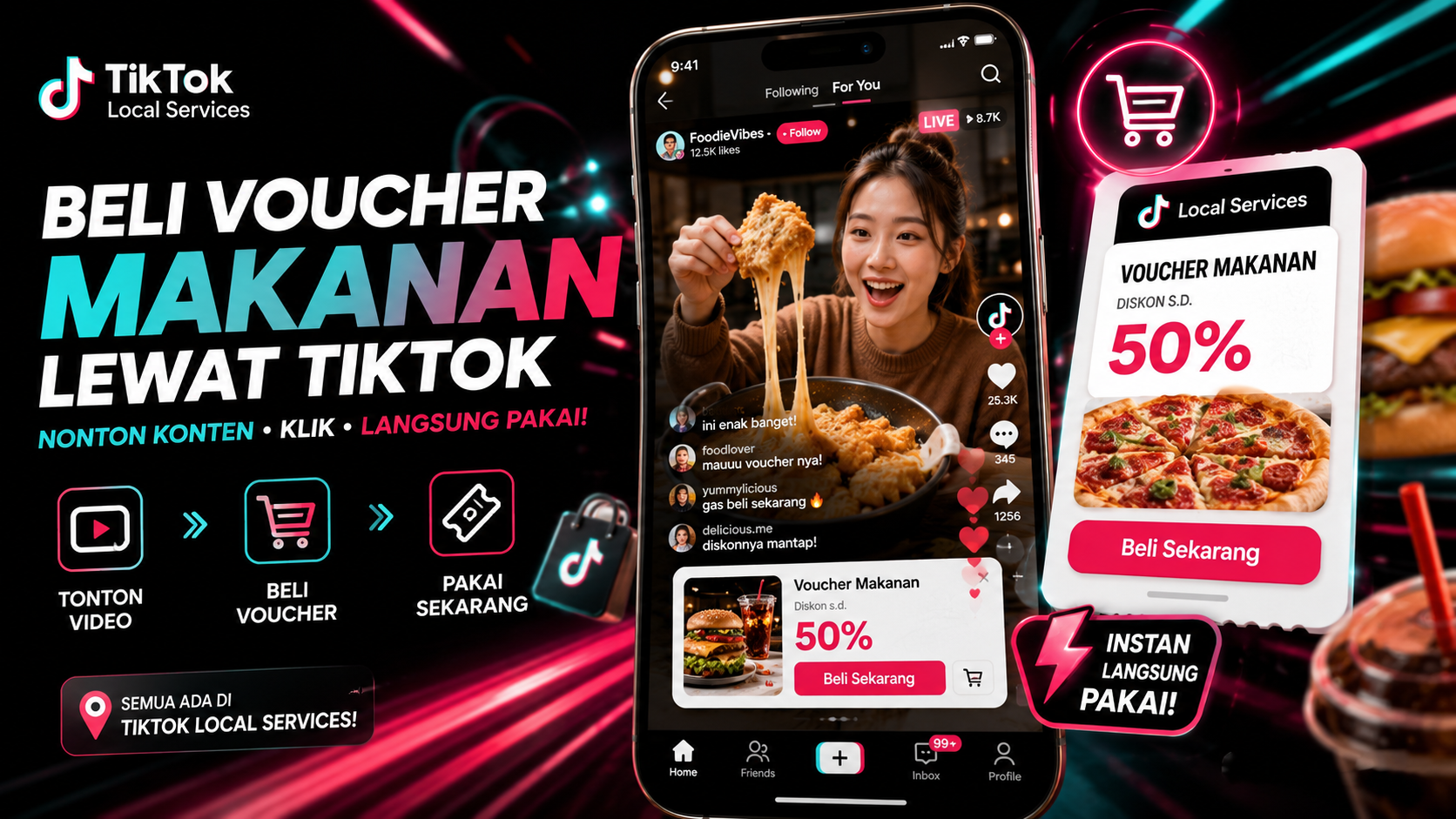 Ekspansi Agresif Fitur TikTok Local Services Kini Memungkinkan Pengguna Membeli Voucher Makanan Menarik Secara Instan Lewat Konten Video Dan Live Streaming