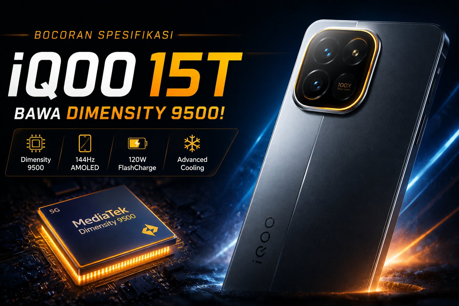 Bocoran Spesifikasi iQOO 15T Mulai Beredar, Disebut Pakai Dimensity 9500 dan Fokus ke Gaming