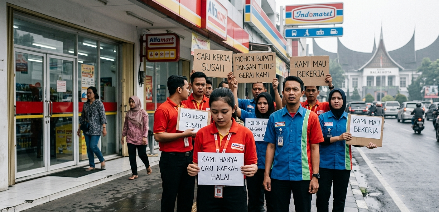 Cari Kerja Susah, Karyawan Alfamart & Indomaret Bogor Mohon Bupati Tak Tutup Gerai