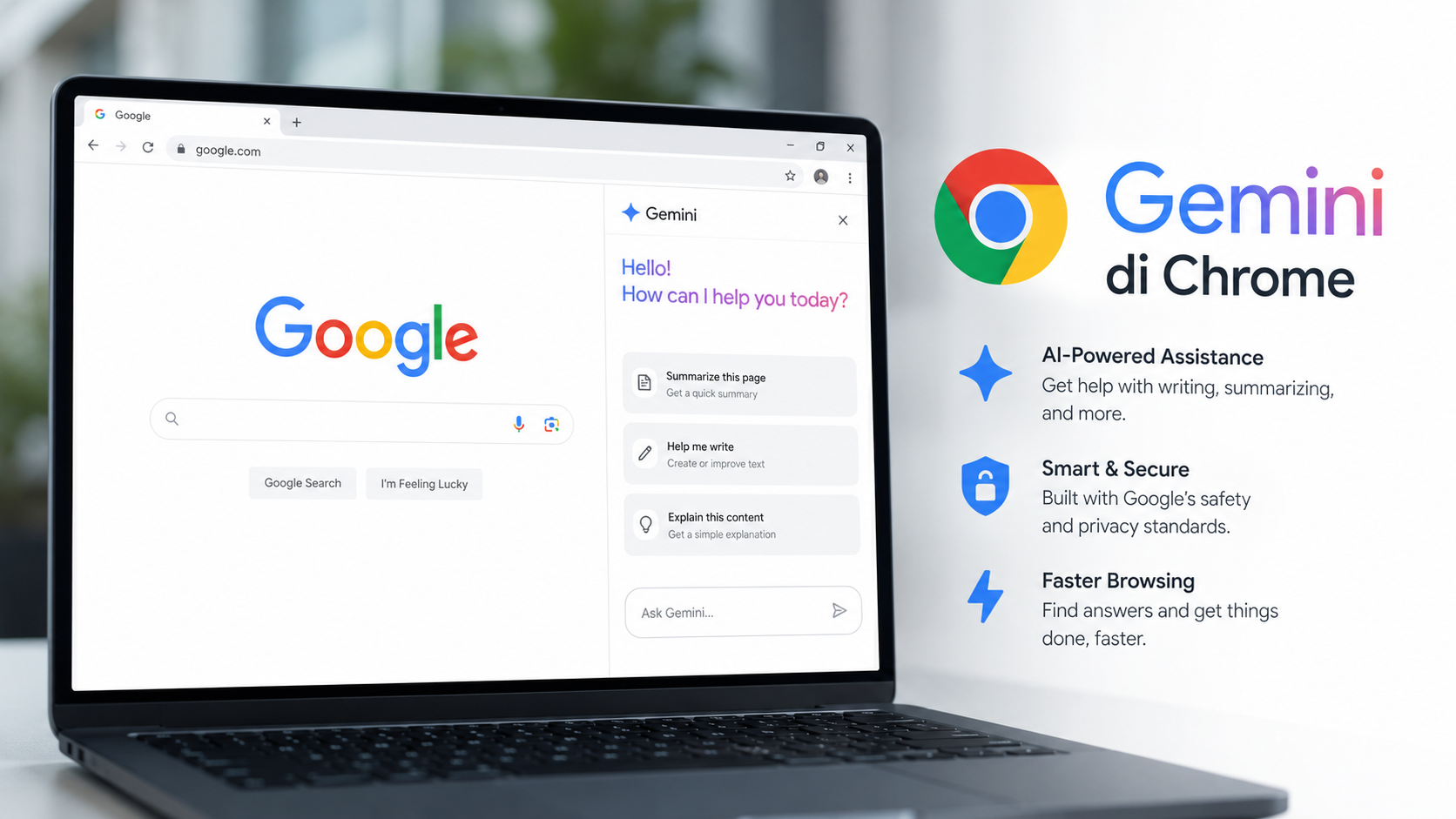 Google Lolos dari Ancaman Penjualan Browser, Gemini Kini Hadir Langsung di Chrome