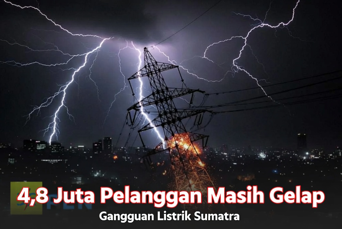 4,8 Juta Pelanggan PLN Masih Alami Gangguan Listrik di Sumatra