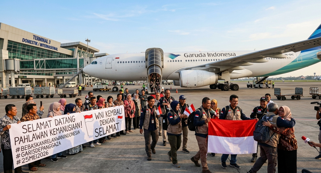 Tiba di Tanah Air, Sembilan Relawan WNI yang Ditahan Pasukan Israel Selamat di Bandara Soekarno-Hatta