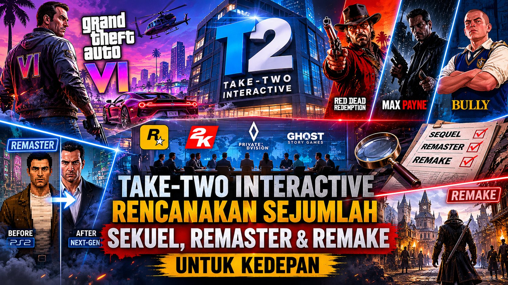 Take-Two Interactive Siapkan Banyak Sekuel, Remaster, dan Remake Game untuk Masa Depan