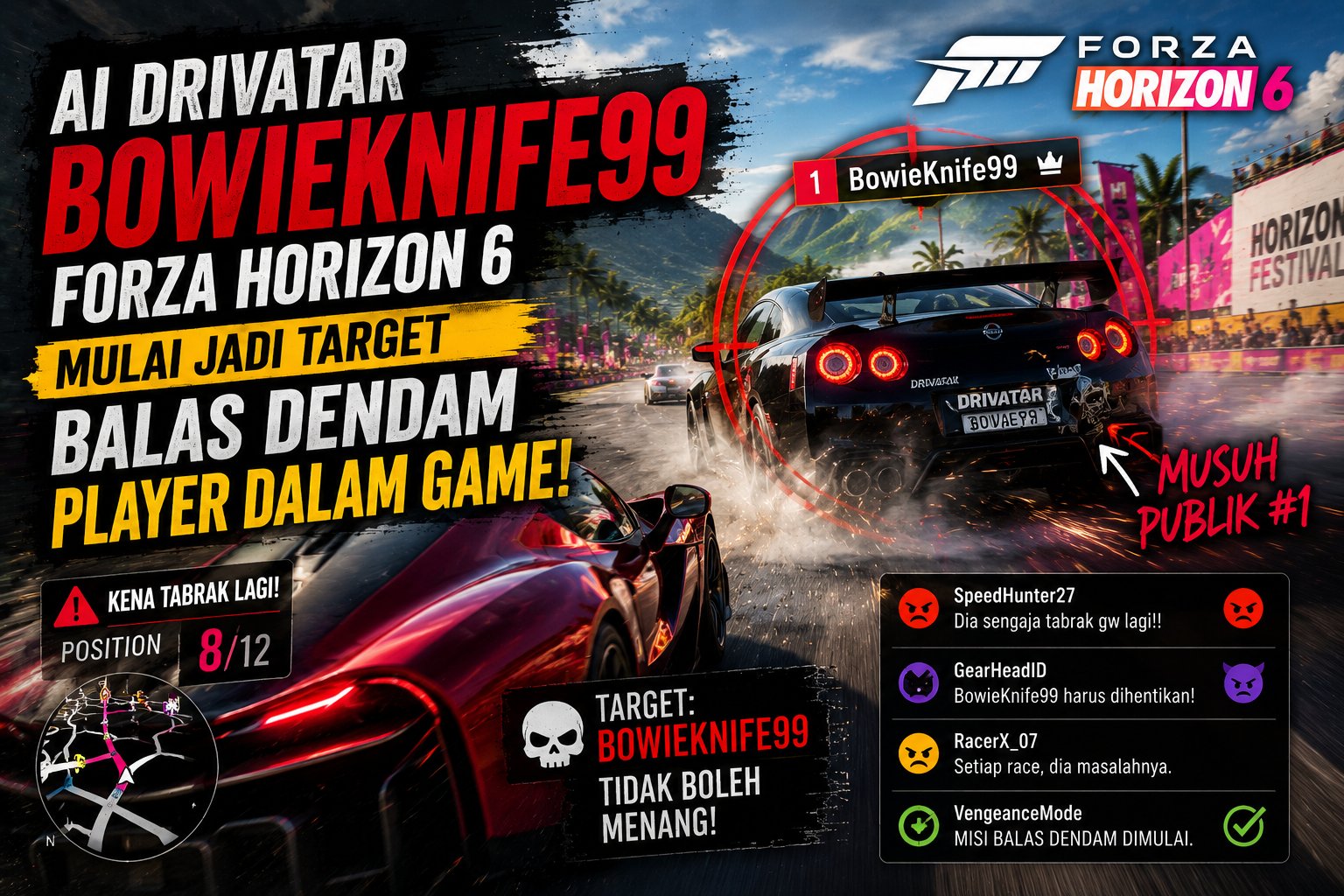 AI Drivatar “BowieKnife99” di Forza Horizon 6 Malah Jadi Musuh Bersama, Player Ramai-Ramai Balas Dendam