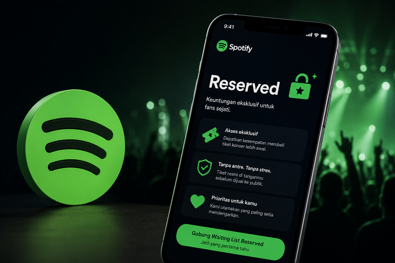 Spotify Bakal Rilis Fitur Reserved untuk Fans Sejati Tanpa Perlu Antre Tiket Konser