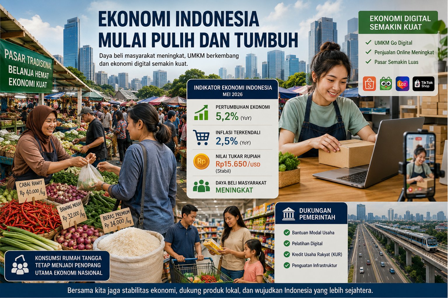 Kondisi Ekonomi Indonesia Mulai Mengalami Pemulihan, Daya Beli Masyarakat Berangsur Meningkat