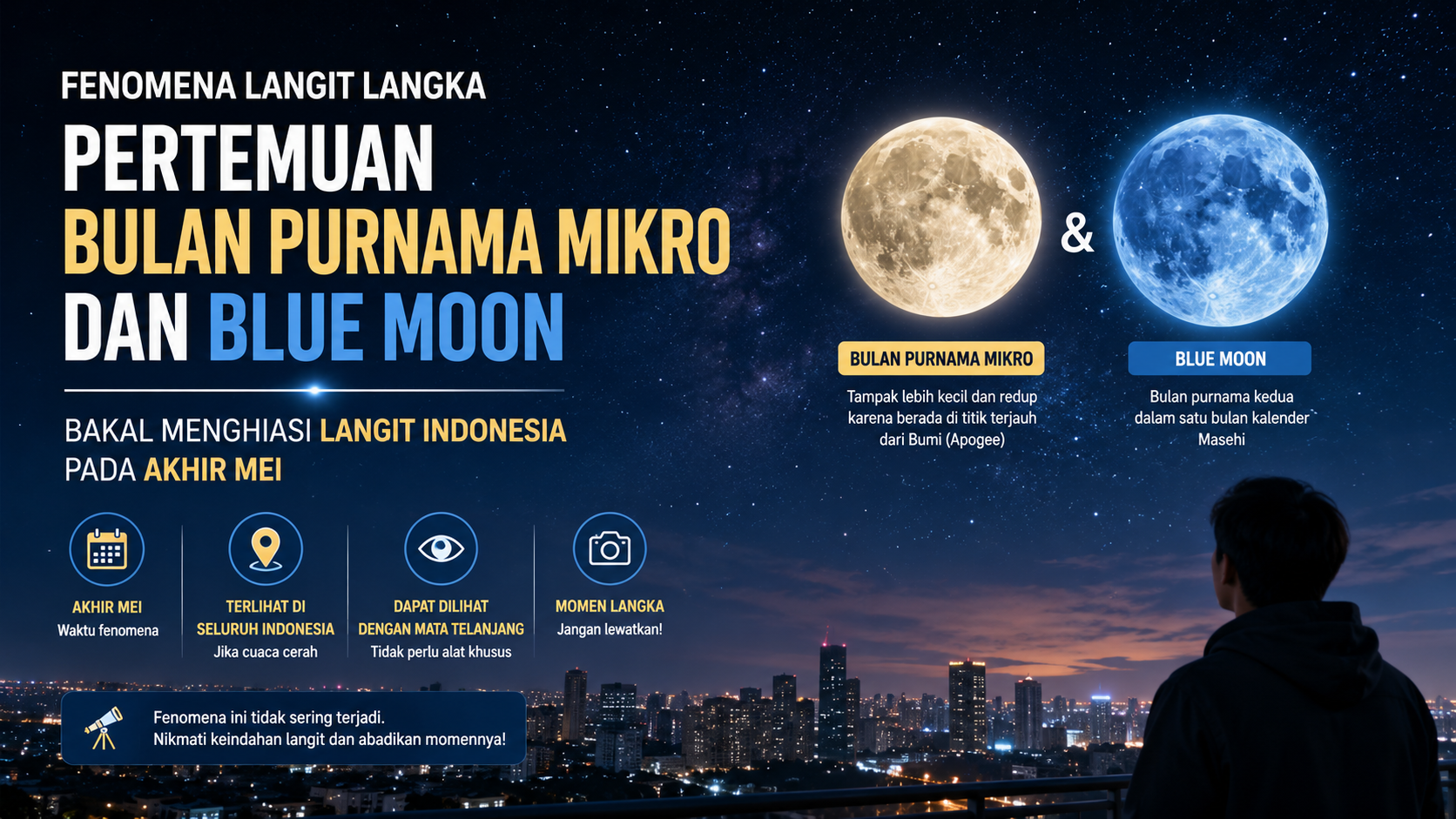 Fenomena Langit Langka Pertemuan Bulan Purnama Mikro Dan Blue Moon Bakal Menghiasi Langit Indonesia Pada Akhir Mei