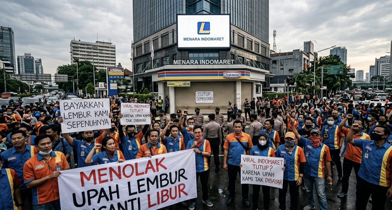​Viral Kabar Penutupan Operasional Sejumlah Gerai Indomaret Di Berbagai Area Dipicu Aksi Protes Karyawan Mengenai Skema Upah Lembur Libur Nasional