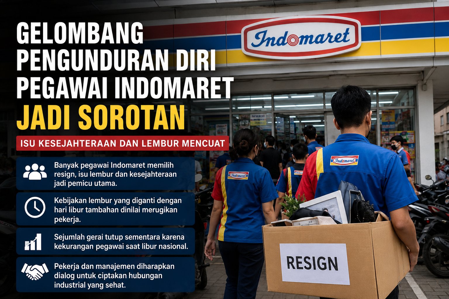 Gelombang Pengunduran Diri Pegawai Indomaret Jadi Sorotan, Isu Kesejahteraan dan Lembur Mencuat