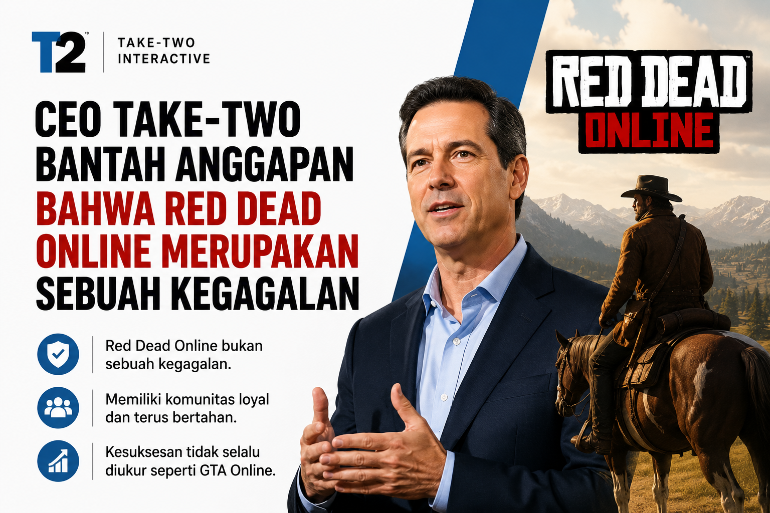 CEO Take-Two Tegaskan Red Dead Online Bukan Kegagalan, Meski Tak Sebesar GTA Online
