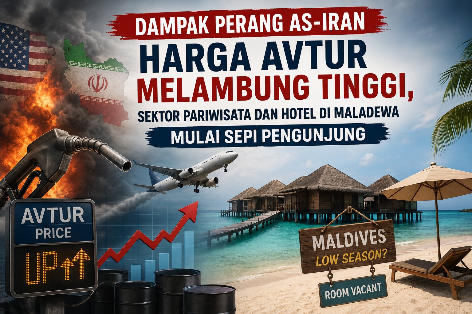 Dampak Perang AS-Iran Harga Avtur Melambung Tinggi, Sektor Pariwisata dan Hotel di Maladewa Mulai Sepi Pengunjung