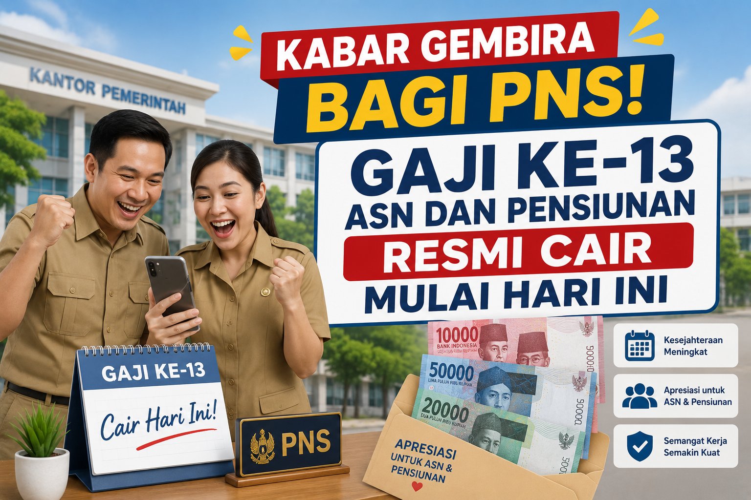 Kabar Gembira bagi PNS! Gaji ke-13 ASN dan Pensiunan Resmi Cair Mulai Hari Ini