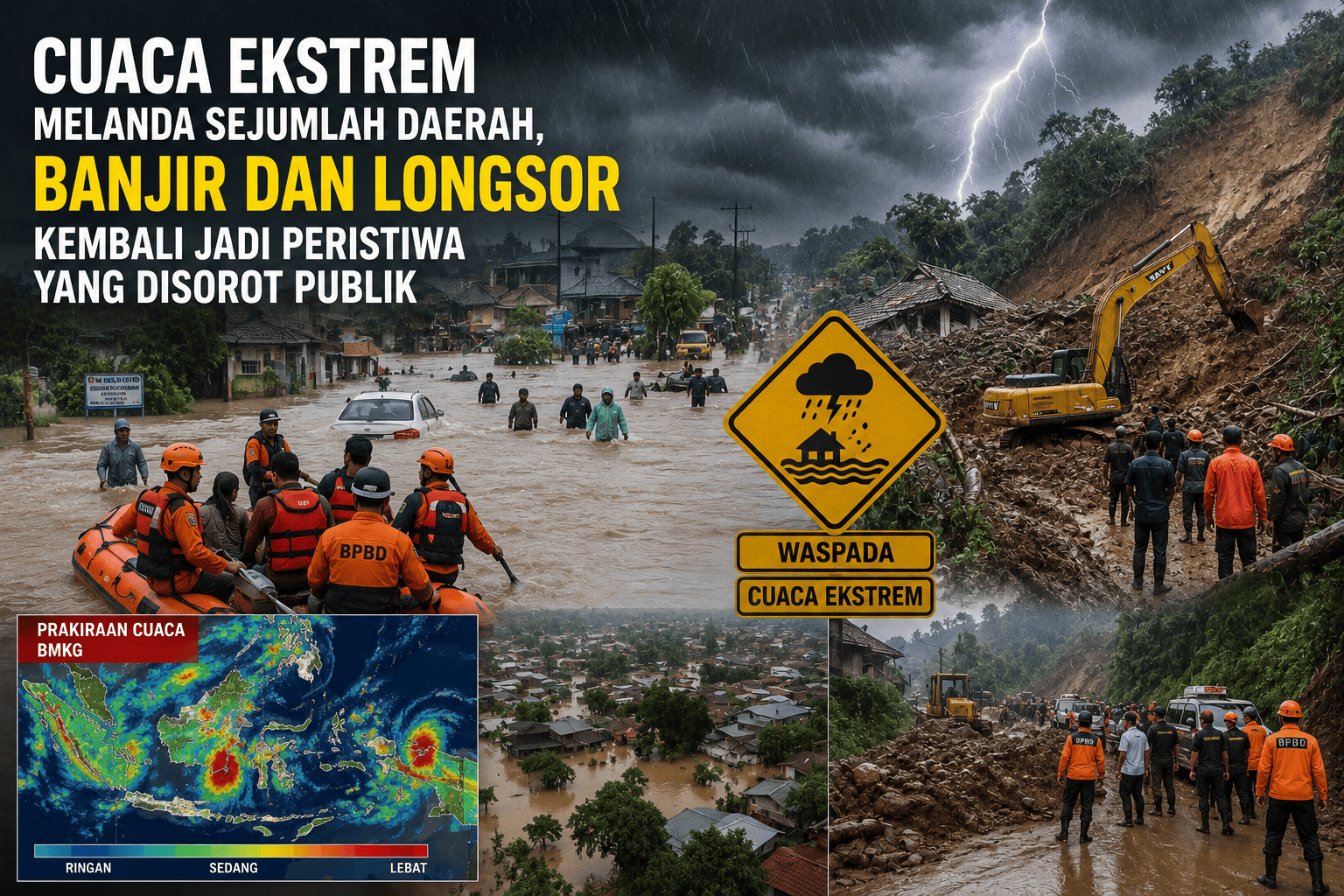 Cuaca Ekstrem Melanda Sejumlah Daerah, Banjir dan Longsor Kembali Jadi Peristiwa yang Disorot Publik