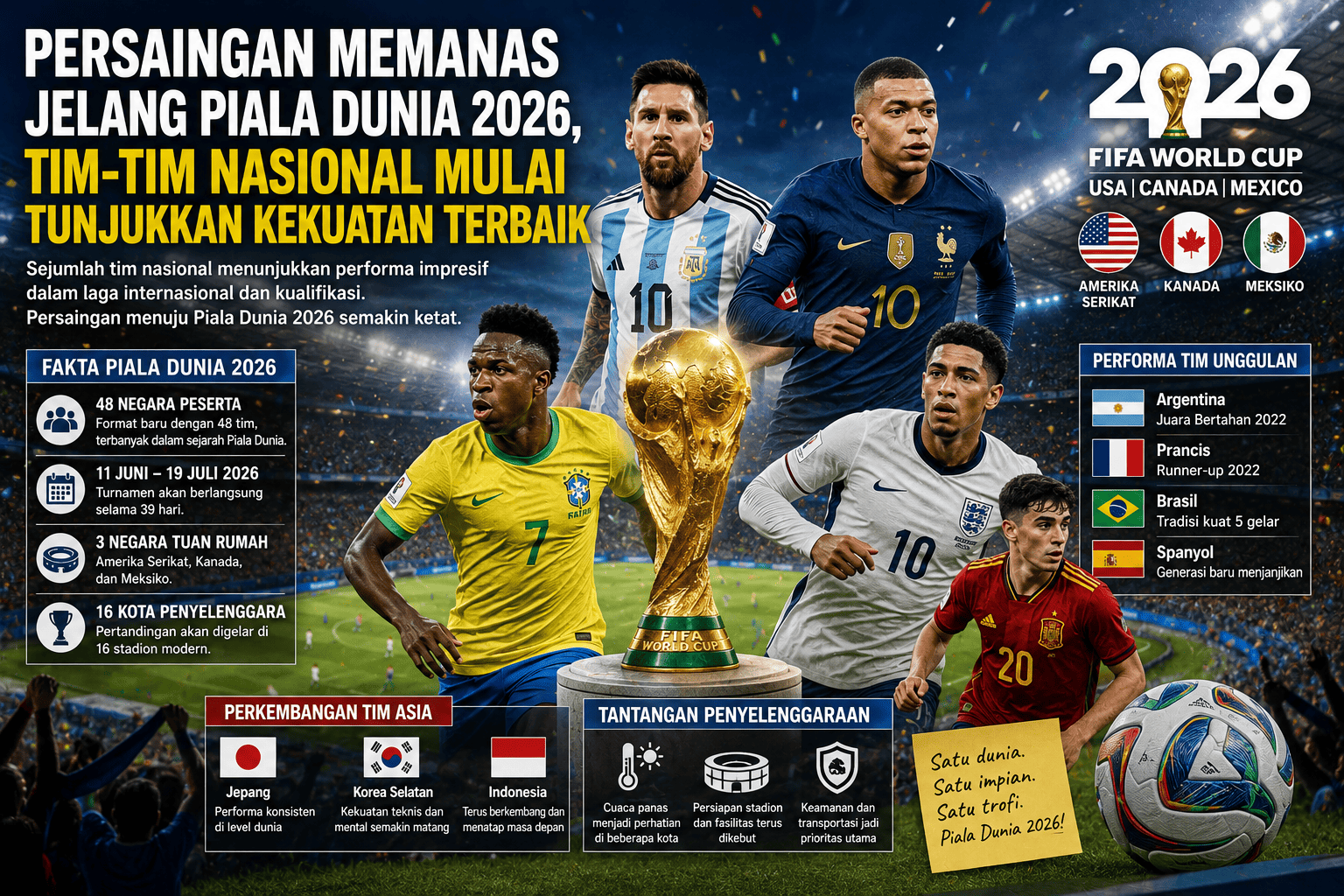 Persaingan Memanas Jelang Piala Dunia 2026, Tim-Tim Nasional Mulai Tunjukkan Kekuatan Terbaik