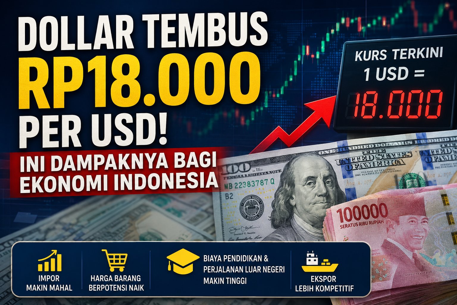 Dollar Tembus Rp18.000 per USD? Ini Dampaknya bagi Ekonomi Indonesia dan Masyarakat