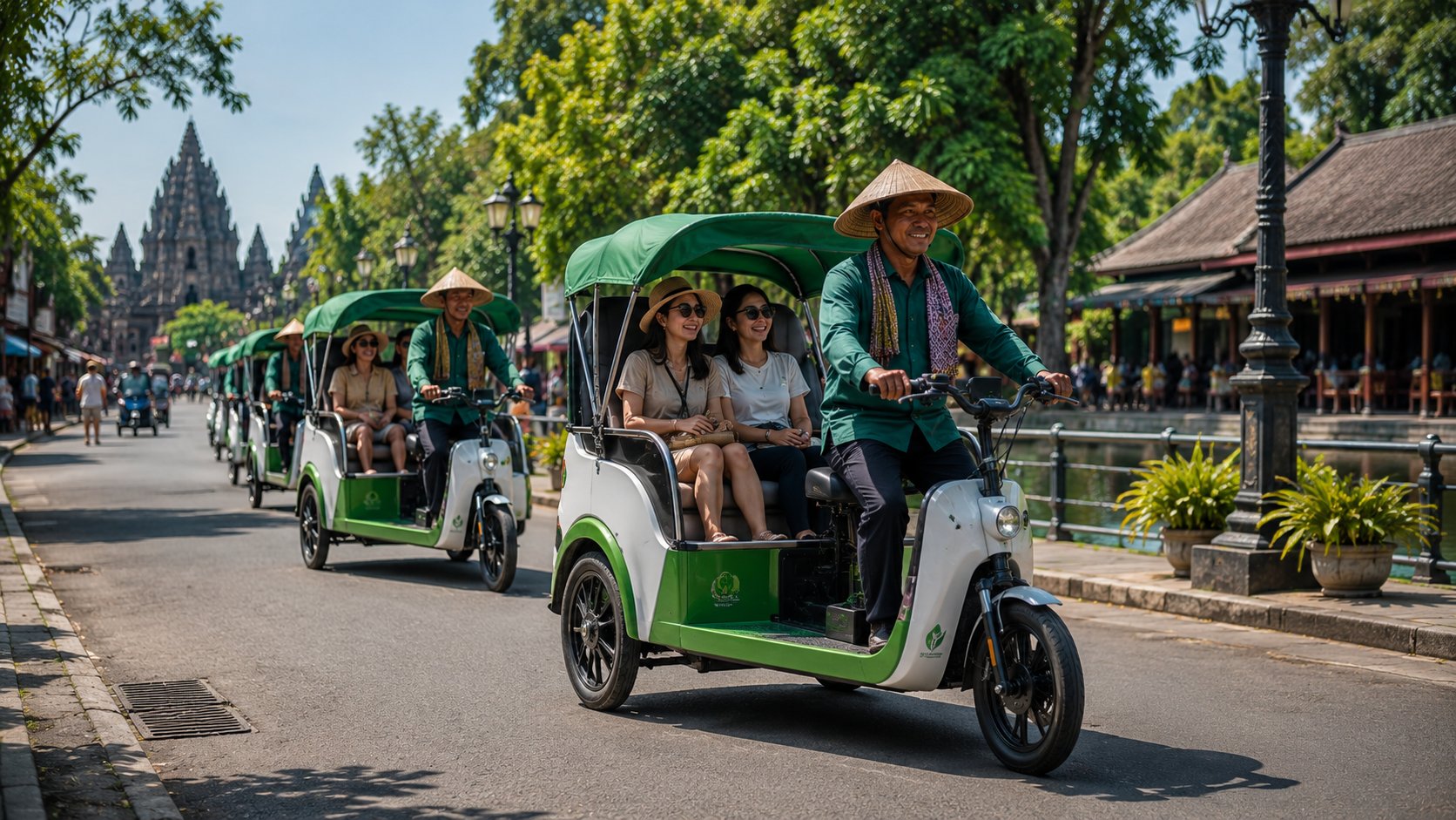 Inovasi Becak Listrik Mulai Mengaspal Di Kawasan Wisata Guna Mendukung Transportasi Ramah Lingkungan Dan Kesejahteraan Penarik Becak