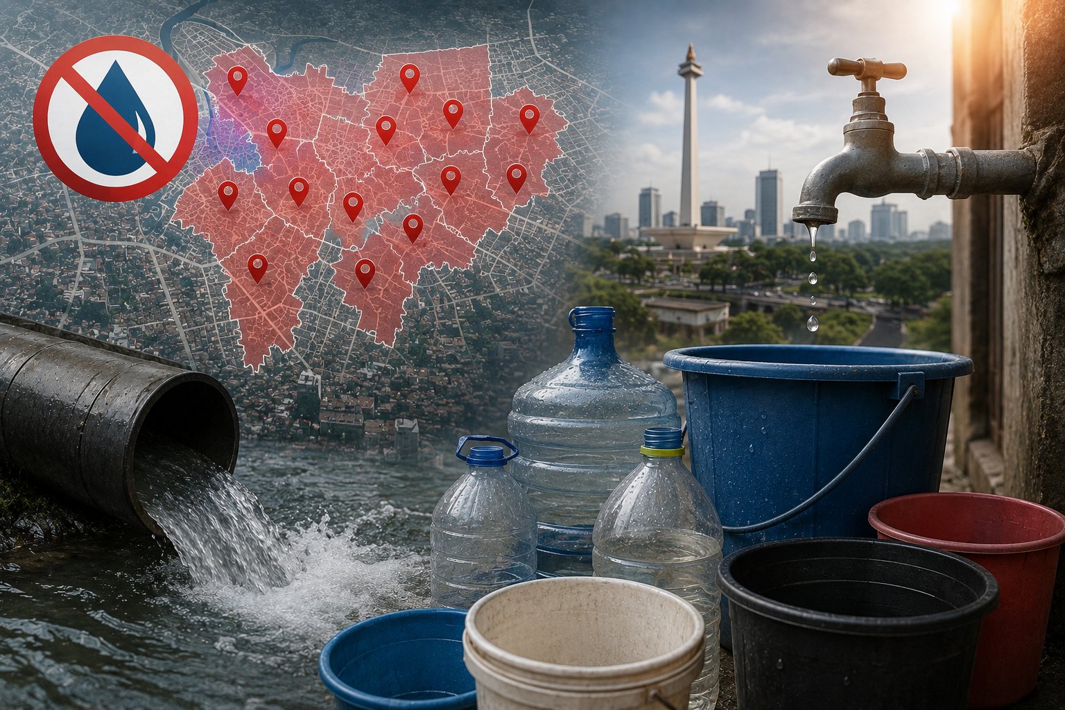 Siap-Siap Tampung Air! Pasokan PAM Jaya di 45 Kelurahan Jakarta Mati Total Mulai Hari Ini