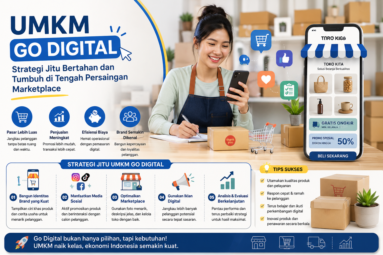 UMKM Go Digital, Strategi Jitu Bertahan dan Tumbuh di Tengah Persaingan Marketplace