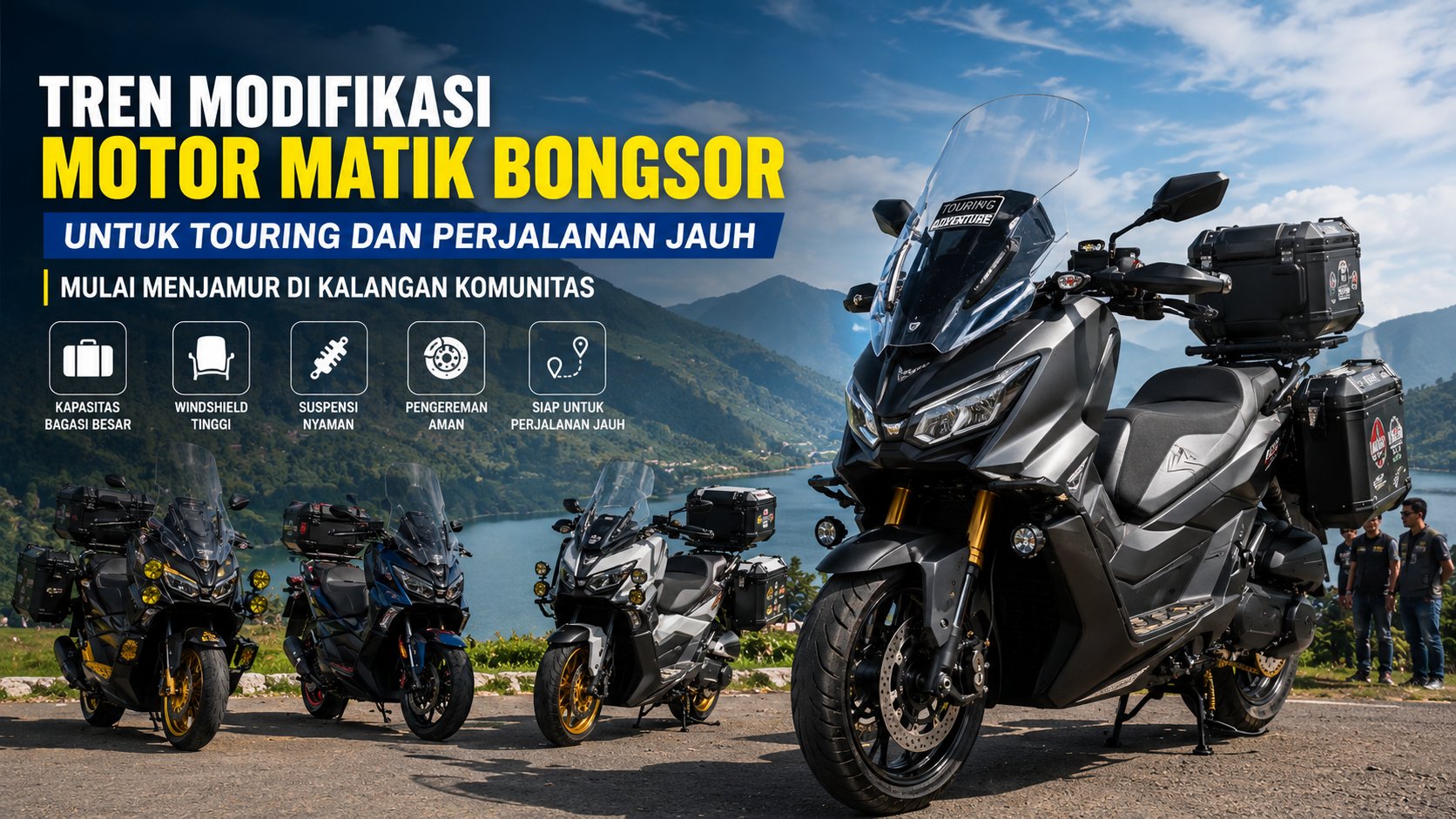 Tren Modifikasi Motor Matik Bongsor untuk Keperluan Touring dan Perjalanan Jauh Mulai Menjamur di Kalangan Komunitas