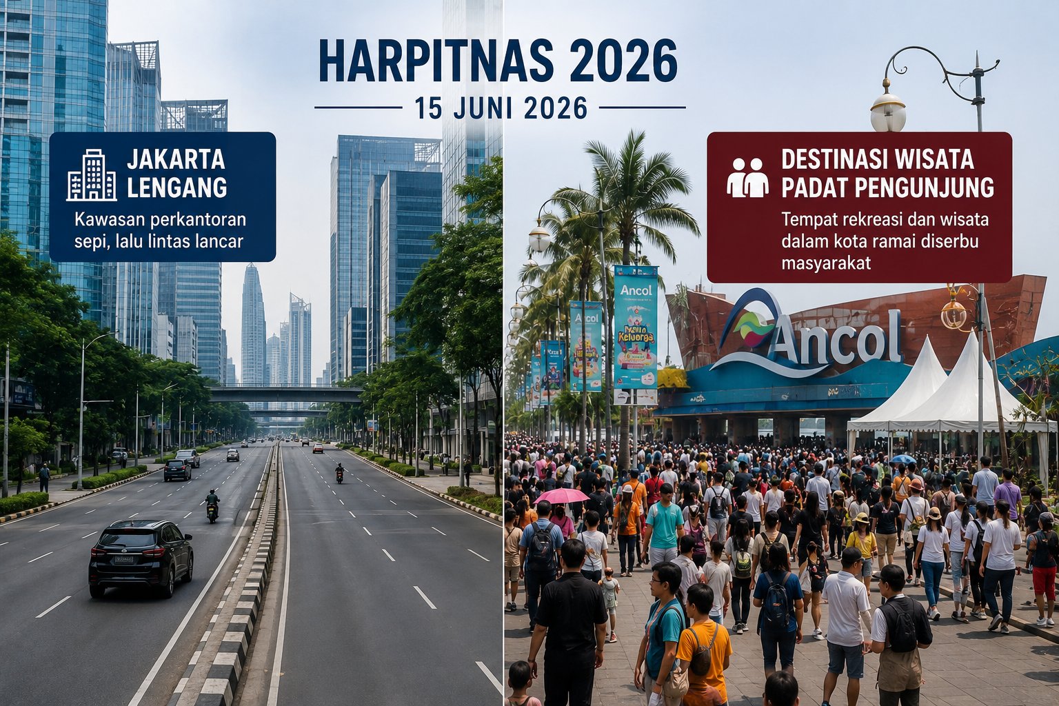 Fenomena Harpitnas 2026 Ubah Pola Mobilitas, Jakarta Lengang Saat Destinasi Wisata Dipadati Pengunjung