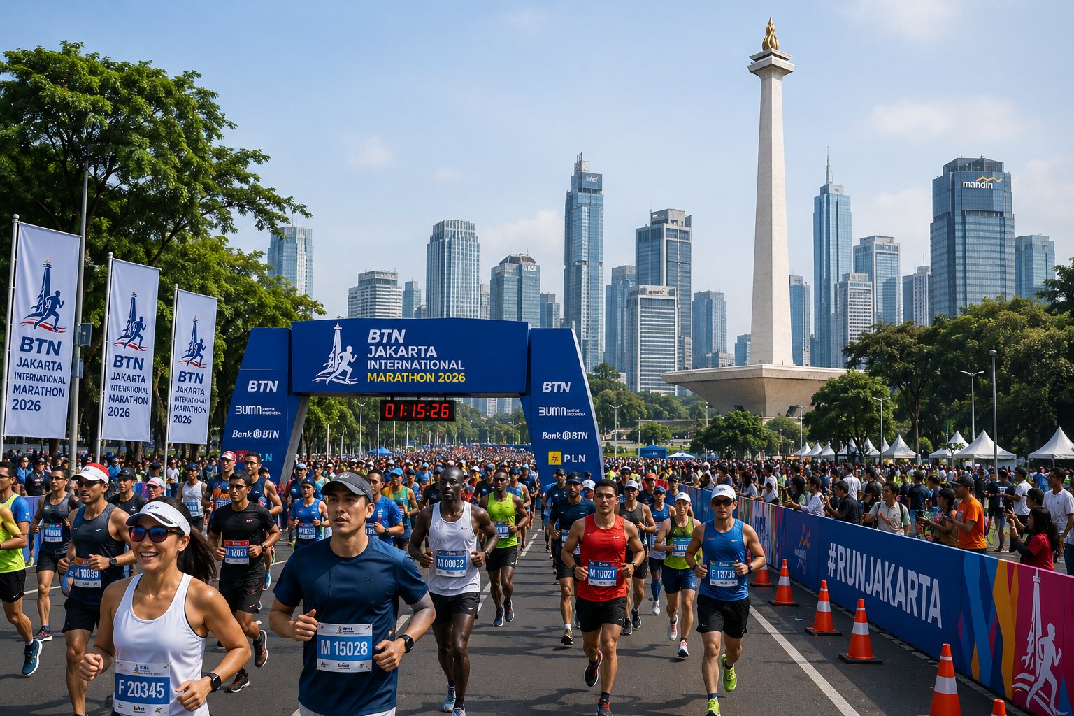 Ribuan Pelari dari 52 Negara Meriahkan Hari Pertama BTN Jakarta International Marathon 2026 di Tengah Rekayasa Lalu Lintas Ibu Kota