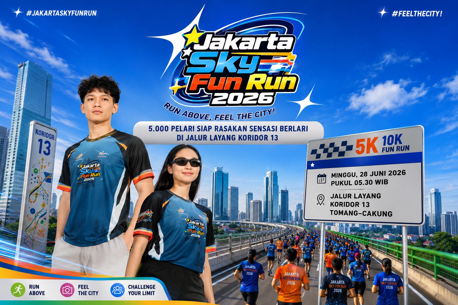 Jakarta Sky Fun Run 2026 Hadir Lagi, 5.000 Pelari Siap Rasakan Sensasi Berlari di Jalur Layang Koridor 13