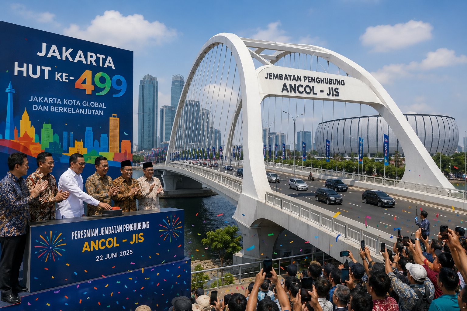 Jakarta Rayakan HUT ke-499 dengan Peresmian Infrastruktur Baru, Jembatan Penghubung Ancol-JIS Diresmikan