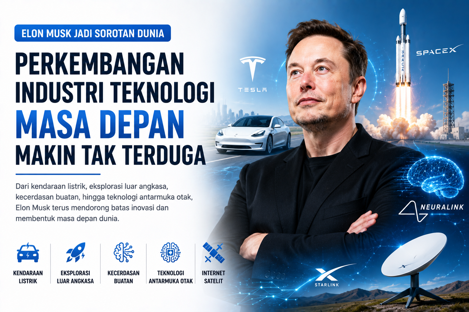 Elon Musk Jadi Sorotan Dunia, Perkembangan Industri Teknologi Masa Depan Makin Tak Terduga