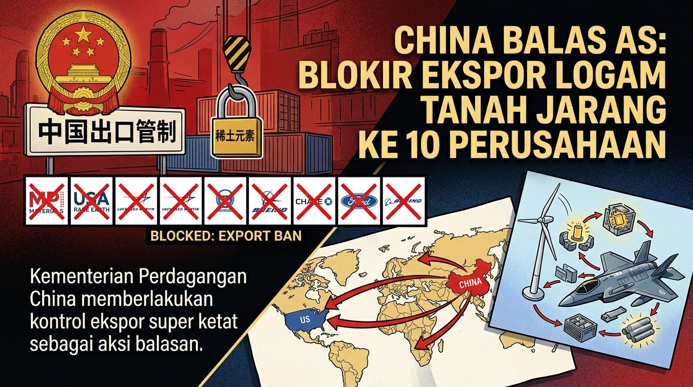 Perang Dagang Memanas China Blokir Ekspor Logam Tanah Jarang ke 10 Perusahaan AS