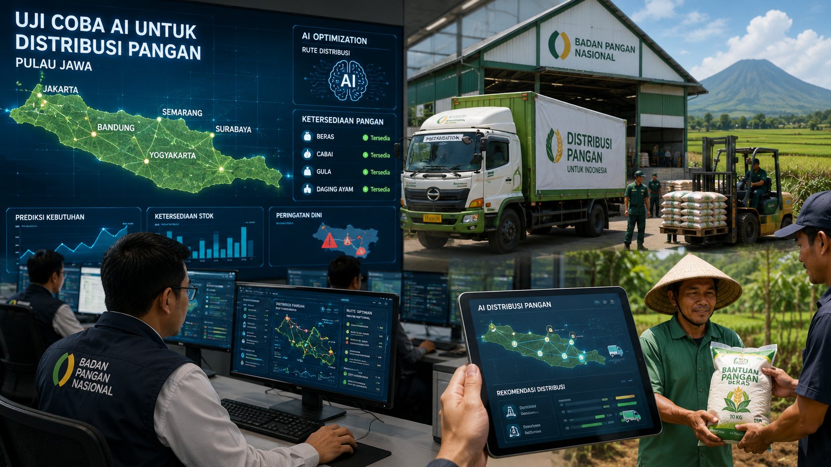 Pemerintah Mulai Uji Coba AI untuk Distribusi Pangan di Pulau Jawa