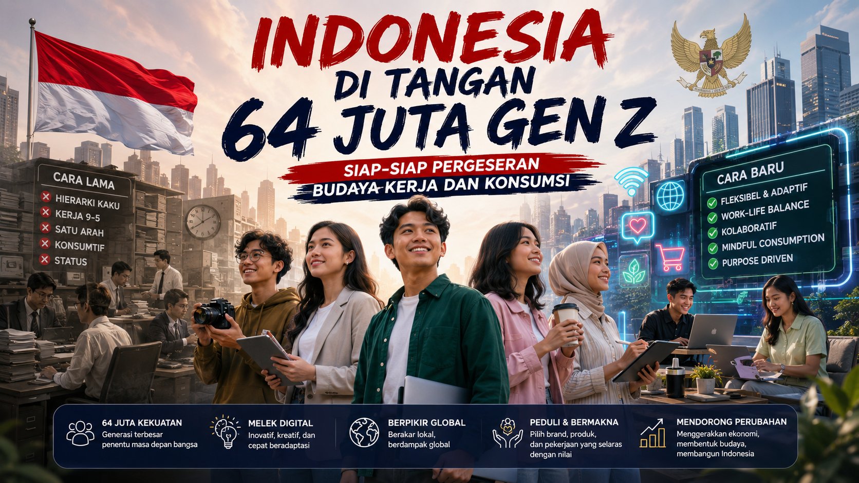 Indonesia di Tangan 64 Juta Gen Z, Siap-Siap Pergeseran Budaya Kerja dan Konsumsi