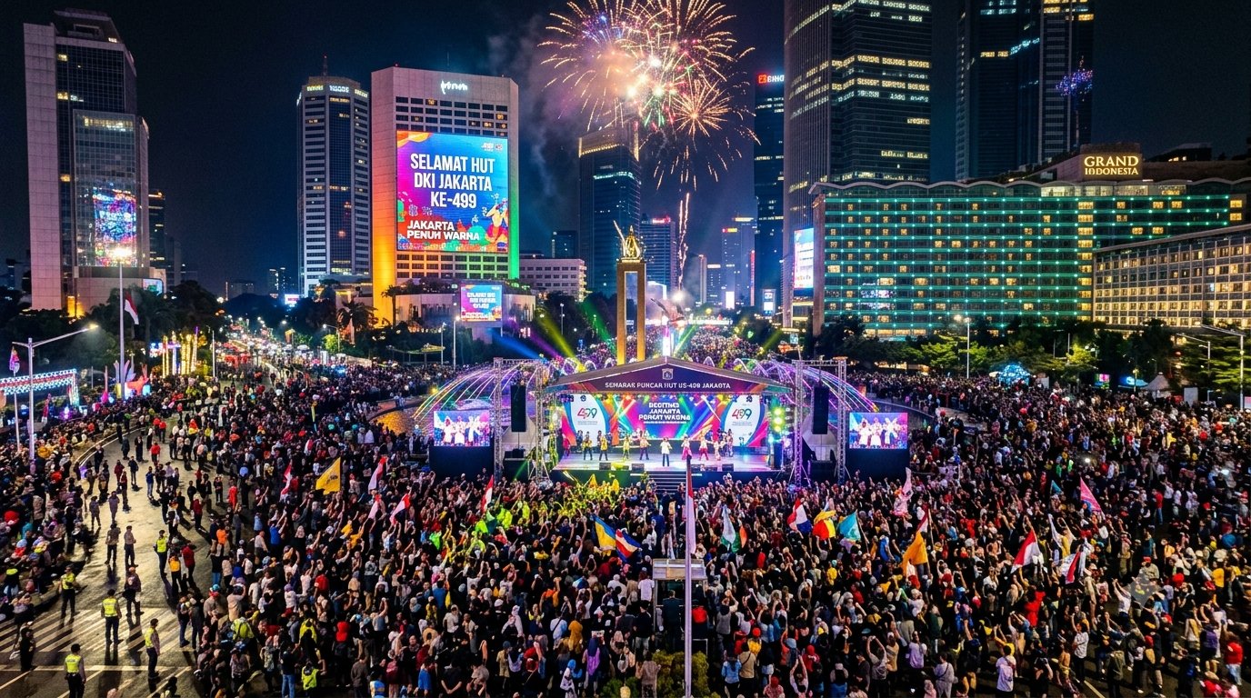 Semarak Puncak HUT ke-499 Festival "Jakarta Penuh Warna" Pukau Ribuan Warga di Bundaran HI