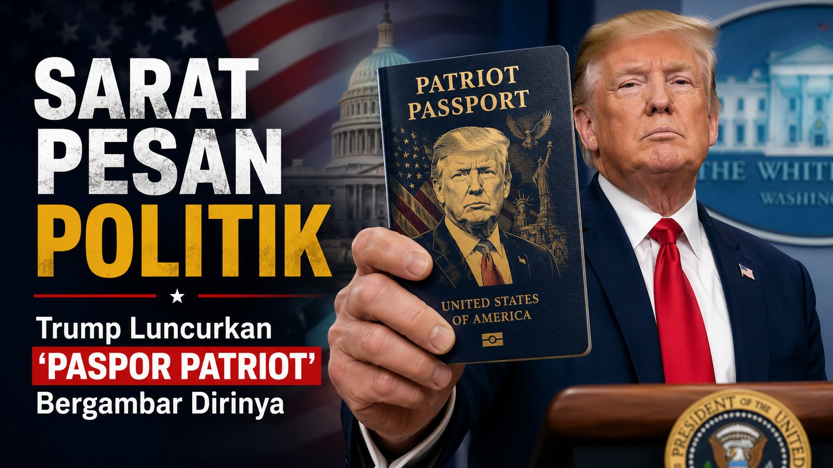 Sarat Pesan Politik, Trump Luncurkan 'Paspor Patriot' Bergambar Dirinya