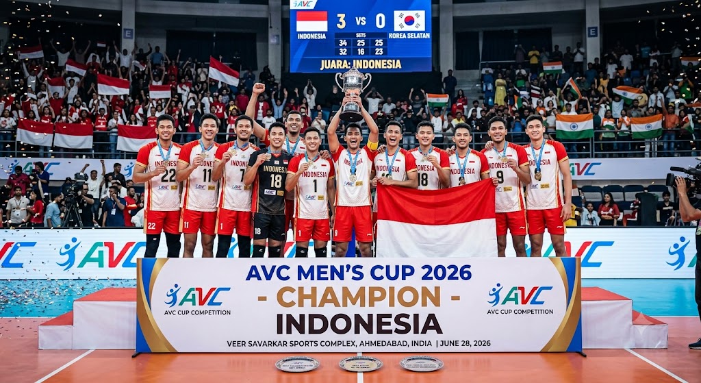 Sejarah Baru! Timnas Voli Putra Indonesia Juara AVC Men's Cup 2026 Usai Hancurkan Korea Selatan