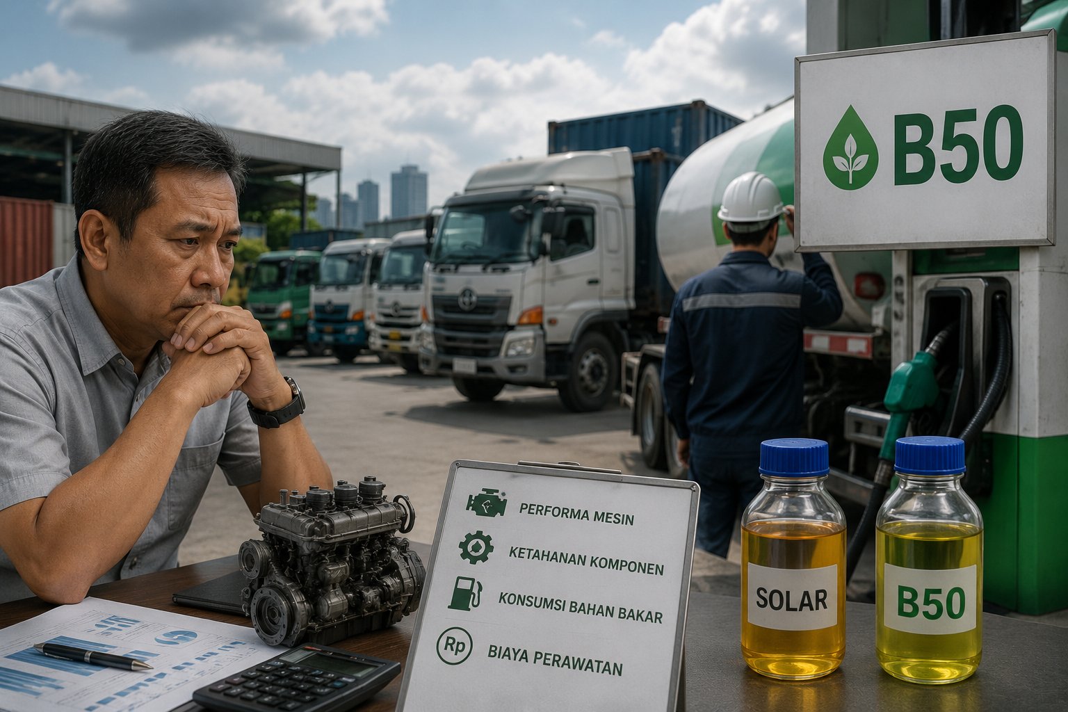 Pengusaha Angkutan Waswas B50 Mulai Berlaku Aptrindo Sebut Dampak pada Truk Masih Belum Teruji