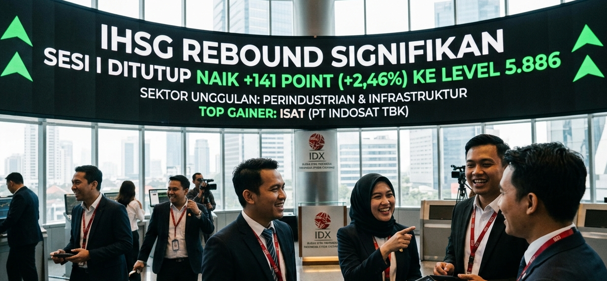 IHSG Rebound Signifikan Naik 2,46% di Sesi I, Sektor Perindustrian dan Infrastruktur Jadi Motor Penggerak